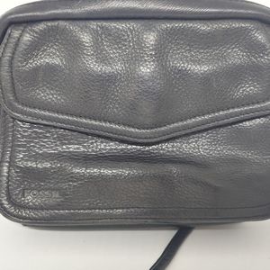 Fossil Black Leather Crossbody Purse